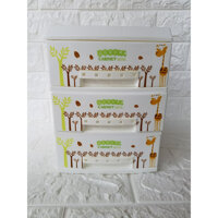 Tủ Nhựa Song Long Mini 3 Tầng Đáng Yêu Cho Bé - Trắng