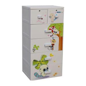 Tủ nhựa Song Long Pucca 5 tầng 6 ngăn có khóa