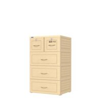 Tủ nhựa TABI 4 tầng cao cấp, chất lượng, giá rẻ, nhiều mẫu mã chính hãng Nhựa Duy Tân - Vân gỗ kem