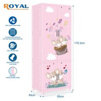 Tủ nhựa treo quần áo (4 cánh- Roya 2 tầng cá heo)