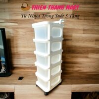 Tủ Nhựa Trong Suốt 5 Tầng Dùng Để Đựng Quần Áo, Giày, Mũ, Tất