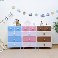 Tủ nhựa tủ đựng quần áo cho bé họa tiết gấu Bear, gấu Brown, thỏ Cony hồng 4 tầng siêu xinh [BabyUS]