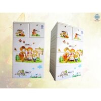 Tủ nhựa Việt Nhật 4 tầng 5 ngăn cho bé hình siêu dễ thương