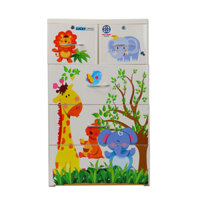 Tủ nhựa Việt Nhật 4 tầng 5 ngăn cho bé kt 60x48x 99cm mẫu mới nhất ( tủ đã lắp sẵn)