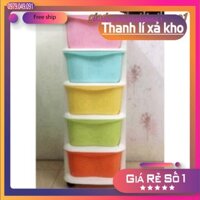 Tủ nhựa.Tủ  đa sắc ngăn kéo 5 tầng có bánh xe -Tủ Nhựa Bánh Xe Cao Cấp.