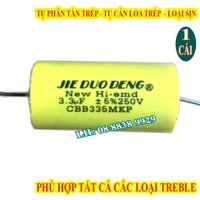 TỤ PHÂN TẦN 3,3MF 250V VÀNG - TỤ CHỐNG CHÁY TRÉP - TỤ CẢN LOA TREBLE - GIÁ 1 CHIẾC