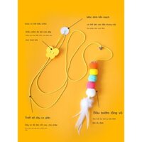 Tự phục hồi đàn hồi mèo đồ chơi lông chuông gây cười mèo dính treo cửa treo xích đu con chuột nhỏ đ