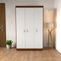 Tủ quần áo 1m2 cánh trắng viền nâu – TA04