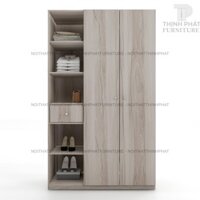 TỦ QUẦN ÁO 1M2 X 2M (FREESHIP HCM) CÁNH MỞ KÈM KỆ TIỆN LỢI, GỖ MDF PHỦ MELAMINE TQA-TP12