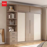 Tủ quần áo 2 cánh gỗ cửa trượt có kệ để đồ – TA16