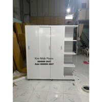 Tủ quần áo 3 cánh lùa 1 kệ nhựa Đài Loan FREESHIP LẮP ĐẶT