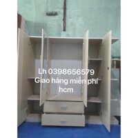 Tủ quần áo 4 cánh 1 kệ nhựa đài loan fs HCM
