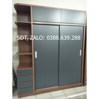 Tủ quần áo cánh lùa kết hợp kệ 2x2.4m