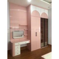 Tủ quần áo (cánh mở/cánh lùa) sơn 2k bóng gương có kệ hộc trang trí - MDFS2KMO / MDFS2KLUA