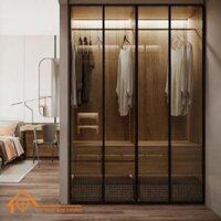 Tủ Quần Áo Cánh Nhôm Kính – TACK002