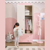 Tủ quần áo cho bé màu hường cá tính TE27