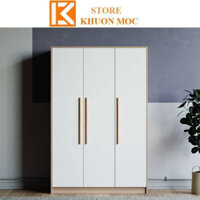 Tủ quần áo gỗ công nghiệp 3 cánh cửa mở kèm ngăn gỗ MDF melamine KM345