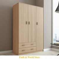 Tủ quần áo gỗ công nghiệp Finili 3 cánh 2 hộc kéo công nghiệp Fn5233