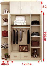 Tủ quần áo gỗ ép 2 tầng loại 160 cm