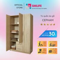 Tủ quần áo gỗ hiện đại SMLIFE Cepham  Gỗ MDF dày 17mm chống ẩm  D120xR45xC200cm