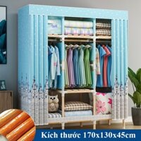 Tủ quần áo gỗ kệ khung gỗ 3 ngăn có lót vải cỡ lớn loại 1 đựng quần áo tủ loại 1 gỗ bọc nhựa chống âm mốc