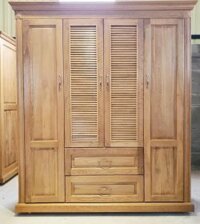 Tủ quần áo gỗ sồi Mỹ 4 cánh KT207