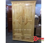Tủ quần áo gỗ thông ghép 2 cánh