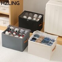 Tủ quần áo HZLING, Hộp đựng giày cỡ lớn bằng vải có thể gập lại, 12 lưới Nắp trong suốt có tay cầm Giá đựng giày cho gia đình