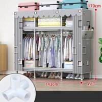 tủ quần áo lắp ráp đựng quần áo khung inox 20MM Dễ dàng lắp đặt tủ quần áo lắp ráp tủ quần áo nhựa Bền chặt