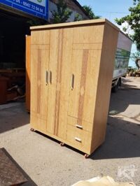 TỦ QUẦN ÁO MDF MÀU VÀNG 1M4X2M