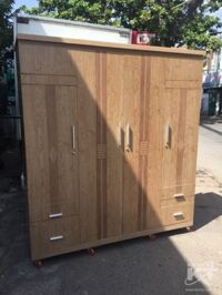 TỦ QUẦN ÁO MDF MÀU VÀNG 1M8X2M
