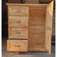 TỦ QUẦN ÁO MINI 4 NGĂN 1 CÁNH ĐƯỢC LÀM TỪ GỖ CAO SU TỰ NHIÊN