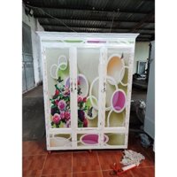 TỦ QUẦN ÁO NHÔM KÍNH 3 buồng ( ship Bình Thuận)