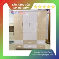 Tủ Quần Áo Nhựa 4 Cánh 6 Ngăn