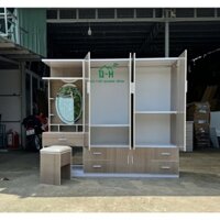 TỦ QUẦN ÁO NHỰA ĐÀI LOAN LIỀN BÀN TRANG ĐIỂM + TẶNG KÈM GHẾ HCM