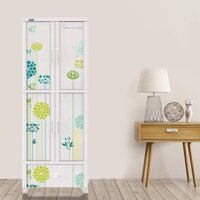 Tủ Quần Áo Nhựa Duy Tân Wing 4C-1N 70 X 50 X 185cm (Trắng - Hình Hoa)- GIAO NHANH 2H LIÊN HỆ SHOP