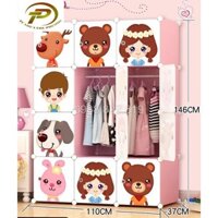 Tủ quần áo nhựa lắp ghép đa năng 12 ô sâu 37 CM ( cửa Tuần Lộc- Hồng Phấn)