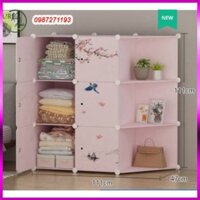 Tủ quần áo nhựa lắp ghép đa năng 6 ô 3 góc sâu 47cm (nhiều màu sắc, mẫu mã chọn lọc) (Kiều Hoa Store)