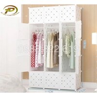 Tủ quần áo nhựa lắp ghép đa năng 15 ô sâu 37 CM ( cửa Kẻ Trắng- Kẻ Trắng)