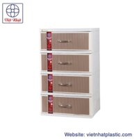 Tủ quần áo nhựa Việt Nhật size rộng 56 cao 1m2 vân giả gỗ (ms T666), Tủ quần áo trẻ em nhiều lựa chọn tầng tủ - GDVNS1