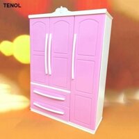 Tủ quần áo nội thất Mini, Tủ thu nhỏ Tủ quần áo búp bê Phụ kiện nội thất cho bé gái Trẻ em
