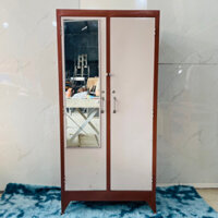 Tủ quần áo sắt 2 cánh có gương 85x45x1m75 Cũ