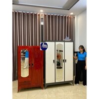 Tủ quần áo sắt 3 cánh cao 1m8n ngang 1m2 giá rẻ-tủ quần áo 3 buồng nhiều màu đẹp,bảo hành 12 tháng