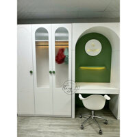 Tủ Quần Áo TQA15 Kèm Bàn Học Dài 2m5 x Sâu 60cm x Cao 2m2 #tiemdecorthang10