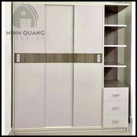 Tủ Quần Áo, Tủ Nhựa Đài Loan 1m6 Cửa Lùa 3 Hộc Kéo - Nội Thất Minh Quang