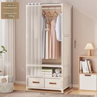 Tủ Quần Áo Tủ Vải đựng quần áo Khung Thép 3D Nhỏ Gọn 1 Buồng Giá Rẻ kích tuvaicaocaploai1
