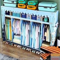 Tủ Quần Áo ,Tủ Vải , Kệ Treo Quần Áo , Tủ Vải Khung Gỗ 4 Buồng Cao Cấp Bảo Hành 12 Tháng Tủ Treo Quần Áo Vải Khung Gỗ