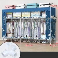 Tủ Quần Áo Tủ Vải khung gỗ tủ đựng quần áo bọc nhựa tủ  2, 3, 4 buồng cỡ lớn loại 1 chống ẩm mốc - Tủ Treo Quần Áo