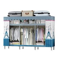 Tủ Quần Áo Tủ Vải khung gỗ tủ đựng quần áo bọc nhựa tủ  2, 3, 4 buồng cỡ lớn loại 1 chống ẩm mốc  tuvaicaocap