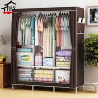 Tủ quần áo tủ vải khung inox tủ đựng quần áo vải khung thép 3d áo 6 ngăn tủ treo quần áo